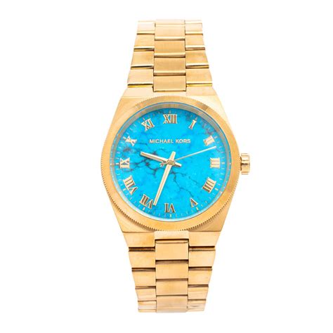 michael kors ladies turquoise gold bracelet watch mk5894|Women's Gold.